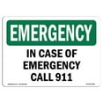 thumbnail image 1 of SignMission OS-EM-A-1824-L-10395 18 x 24 in. OSHA Emergency Sign - In Case of Call 911, 1 of 1
