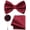 Burgundy, variant on Navy Blue Bow Tie Set Silk Woven Pre-tied Bowtie and Pocket Square with Lapel Pin Wedding Party