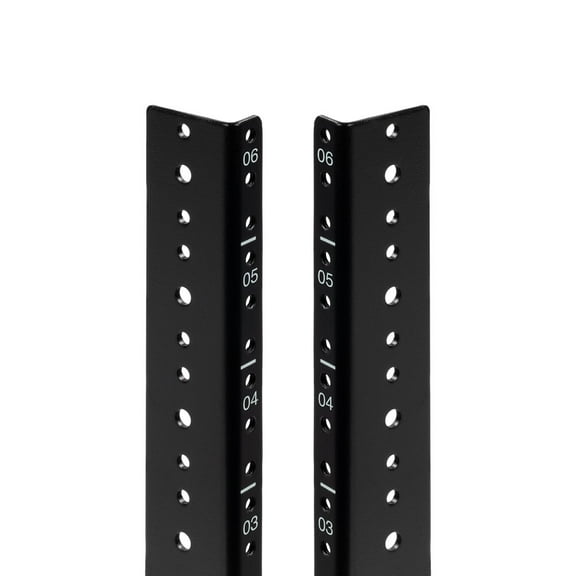 NavePoint 6U Vertical Rack Rail Pair DIY Kit with Hardware, Black