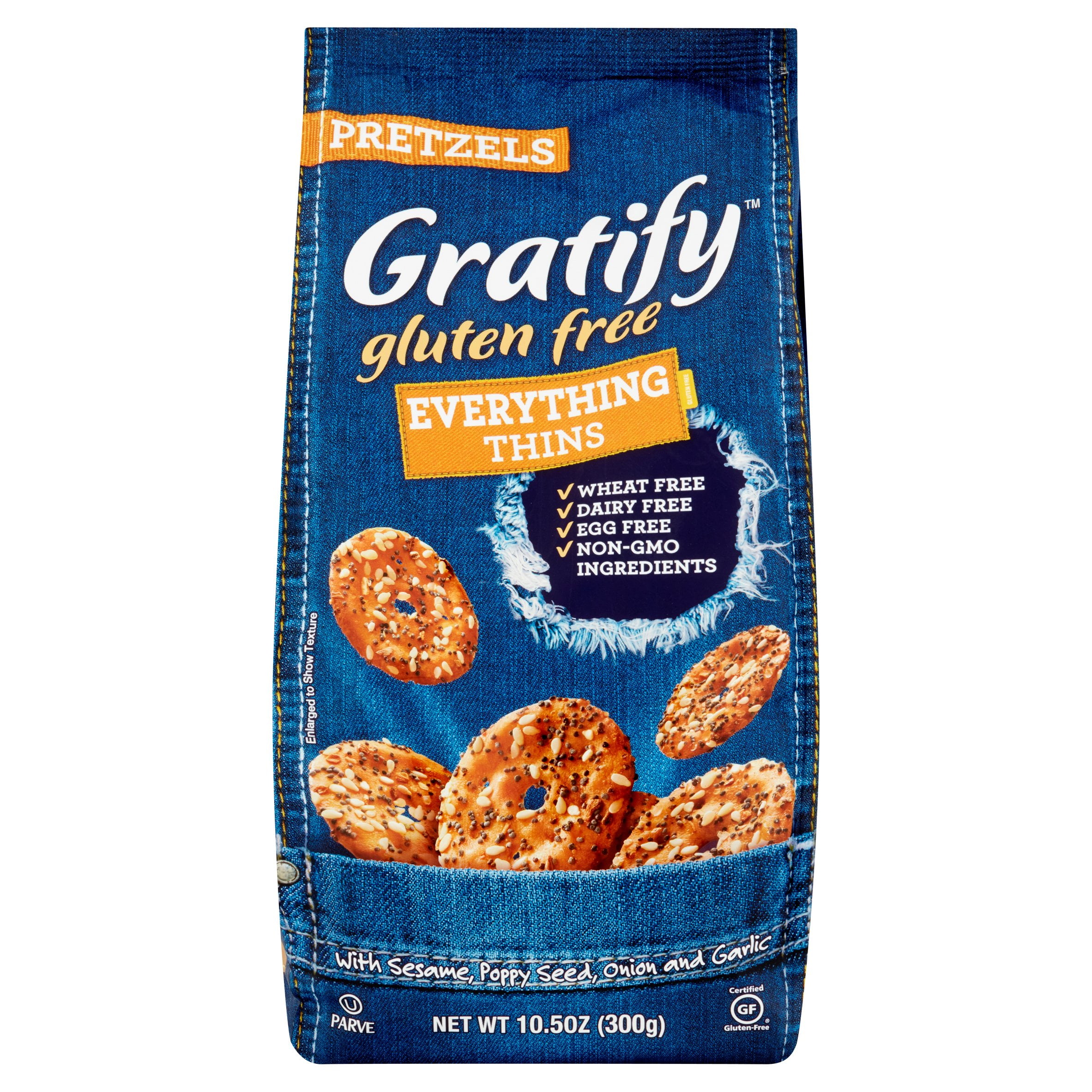 Gratify Gluten Free Everything Thins Pretzels, 10.5 oz, 6 pack