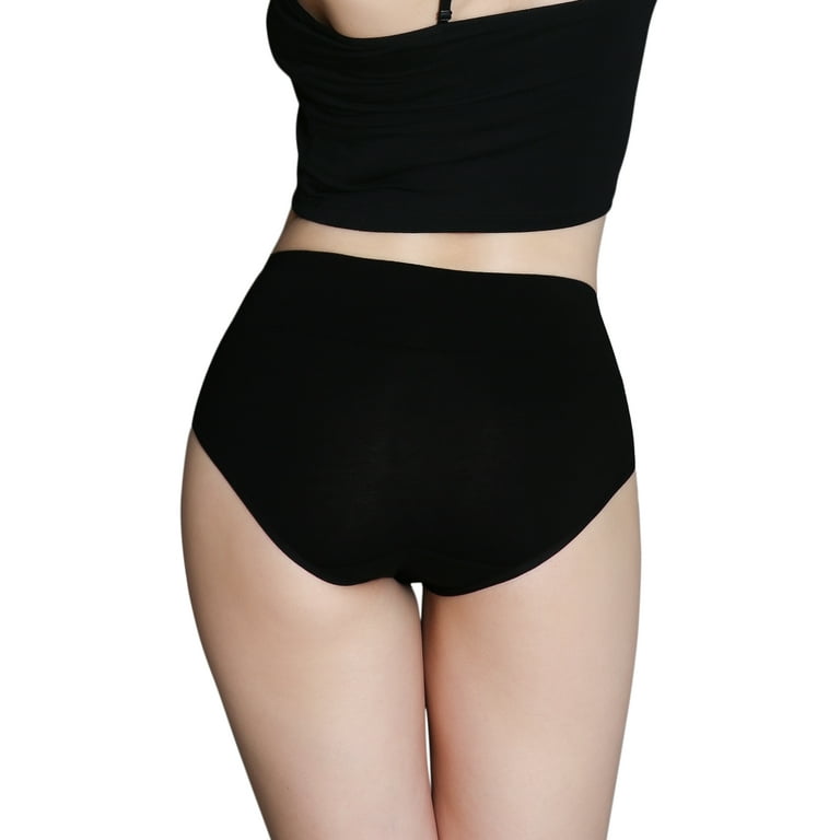 INNERSY Women's Plus Size XL-5XL Cotton Underwear High Waisted Briefs  Panties 4-Pack (3XL,Beige) 