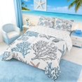 thumbnail image 3 of Manfei Blue Coral Starfish Seashell Full Size Comforter Sets for Kids Boys and Girls, Underwater World Bedding Sets, Reversible 3pcs, 1 Comforter and 2 Pillowcases, 3 of 6