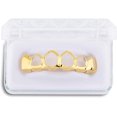 thumbnail image 3 of LAICAIW New Custom Fit 18K Gold Plated Vampire Four Open Face Gold Grillz Set, 3 of 6