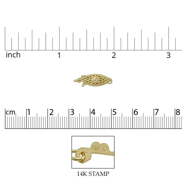 JewelrSupply 14 Karat Filigree Pearl Clasp 14 Karat Solid