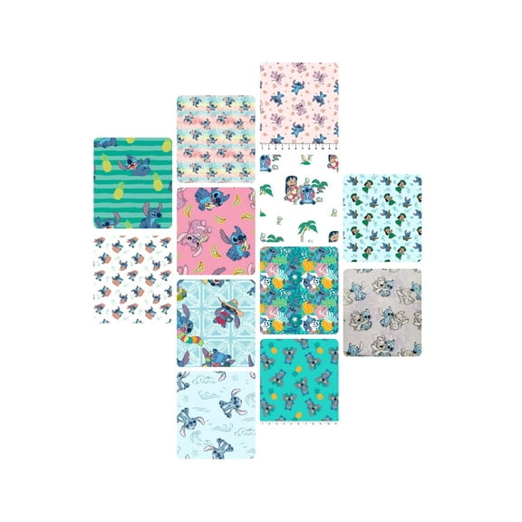 4 Fat Quarters - Assorted Lilo  Stitch Fat Quarter Cotton Bundle