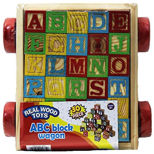 30pc ABC Stack N' Build Wagon Blocks With Learning Pictures Kids Toy by NM for sale online 