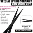thumbnail image 3 of Cross Edge Spring Scissors 5 Inch straight Stainless Steel Precision Eyebrow & Eyelash Shaping & Trimming Scissor, Snips Squeeze, Embroidery, Knitting Micro Tip Craft Scissors (Black), 3 of 18
