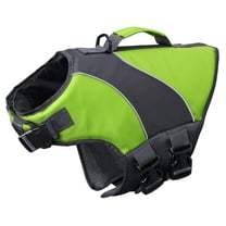 Navaris Dog Swimming Life Jacket - Comfortable and Easy-to-Use Doggy Swim Vest - Adjustable Float Jacket Size for Perfect Fit - Bright Green Colour for Visibility - For Medium Dogs