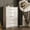 Cream & Grey, variant on VANACC 50.2" H 5 Drawer Dresser with Built-in Mirror & Glass Tableop, Modern Storage Chest, Organizer for Bedroom, Cream & Grey