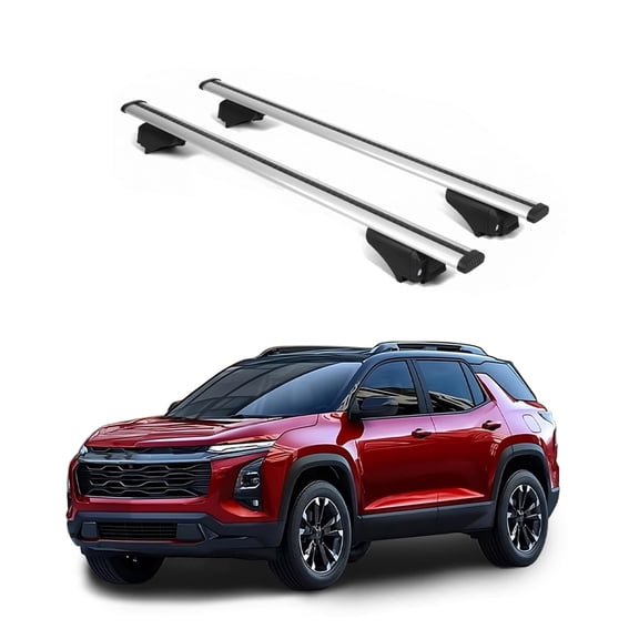 ERKUL Roof Rack Cross Bars for Chevrolet Chevy Equinox 2025 | Aluminum Crossbars with Anti Theft Lock for Rooftop | Compatible with Raised Rails - Silver