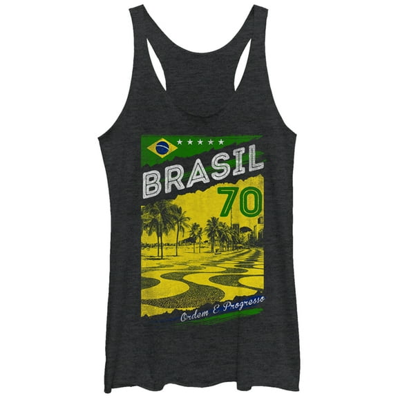 Women's Lost Gods Brasil 70 Racerback Tank Top Black Heather Small