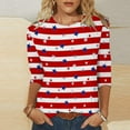 thumbnail image 2 of CHUANK Plus Hauts pour Femmes Chic Décontracté Col Rond Manches Courtes Chemises et Blouses pour Femmes T-Shirts à Imprimé Papillon du 4 Juillet pour Femmes Tunique Graphique Patriotique Tendance Haut d'Été Plage, 2 of 4