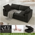 thumbnail image 3 of Sdorens Free Convertible Sectional Sofa Modular Couch,Modern Linen Fabric Sofa,loveseat sofa for Living Room,Apartment and Small Space,2-Seat Sofa,Black, 3 of 26