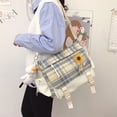 thumbnail image 4 of Kawaii Cute Plaid Mochila Japonesa Mochila Pins Bolsas de Hombro (Amarillo) Likrtyny Para estrenar, 4 of 9