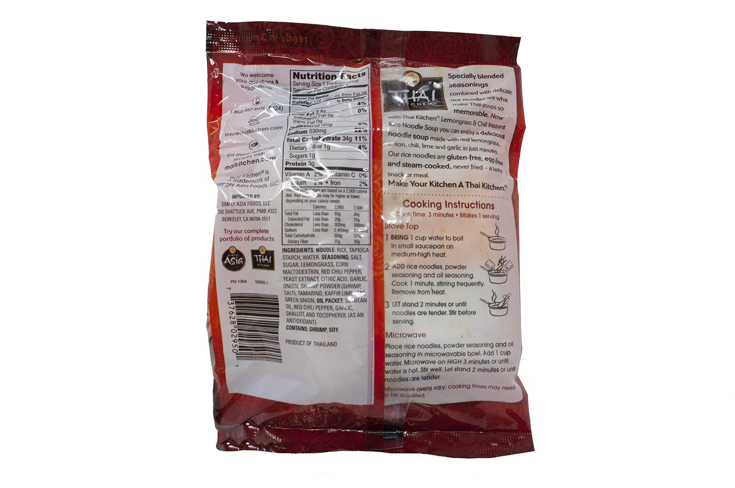 Simply Asia Thai Kitchen Instant Rice Noodle Soup | Gluten Free | 3 Flavor Variety (3) each: Spring Onion, Garlic Vegetable, Lemongrass Chili (1.6 Ounces) + MerlinsMart Zine