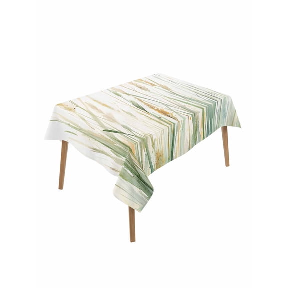 Vintage Green Leaf Table Cloth, Spring Country Watercolor Plant Waterproof Tablecloth for Rectangle Tables, Reusable Washable Fabric Table Cover for Restaurant Kitchen Dining Tables 52"x70"