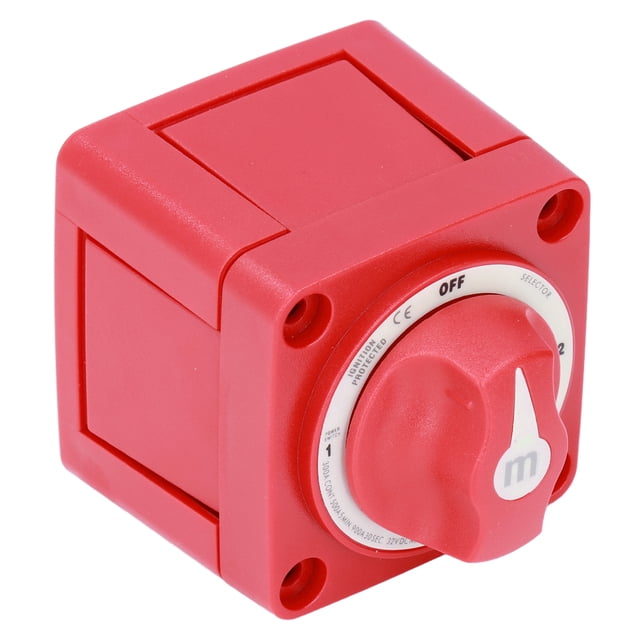 Battery Switch, 3 Studs 3 Position Ignition Protection Dual Circuit 300A Battery Power Cut Master Switch For Marine Boat For Car Truck Trailer RV