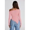 thumbnail image 2 of Blusa PRETTYGARDEN Y2K con escote asimétrico y hombros descubiertos, talla L, 2 of 9