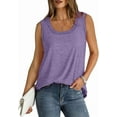 thumbnail image 3 of Summer Tank Tops for Women Loose Soft Cotton Solid Gym Vest Casual Sleeveless Round Neck Tops Lightweight Sports Vests Tops for Ladies Plus Size Blouses, 3 of 4