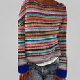 thumbnail image 2 of Teylalorva Women's Fall and Winter Sweater Color Block Loose Fashion Crewneck Pullover Tops Multicolor Size 2XL, 2 of 6