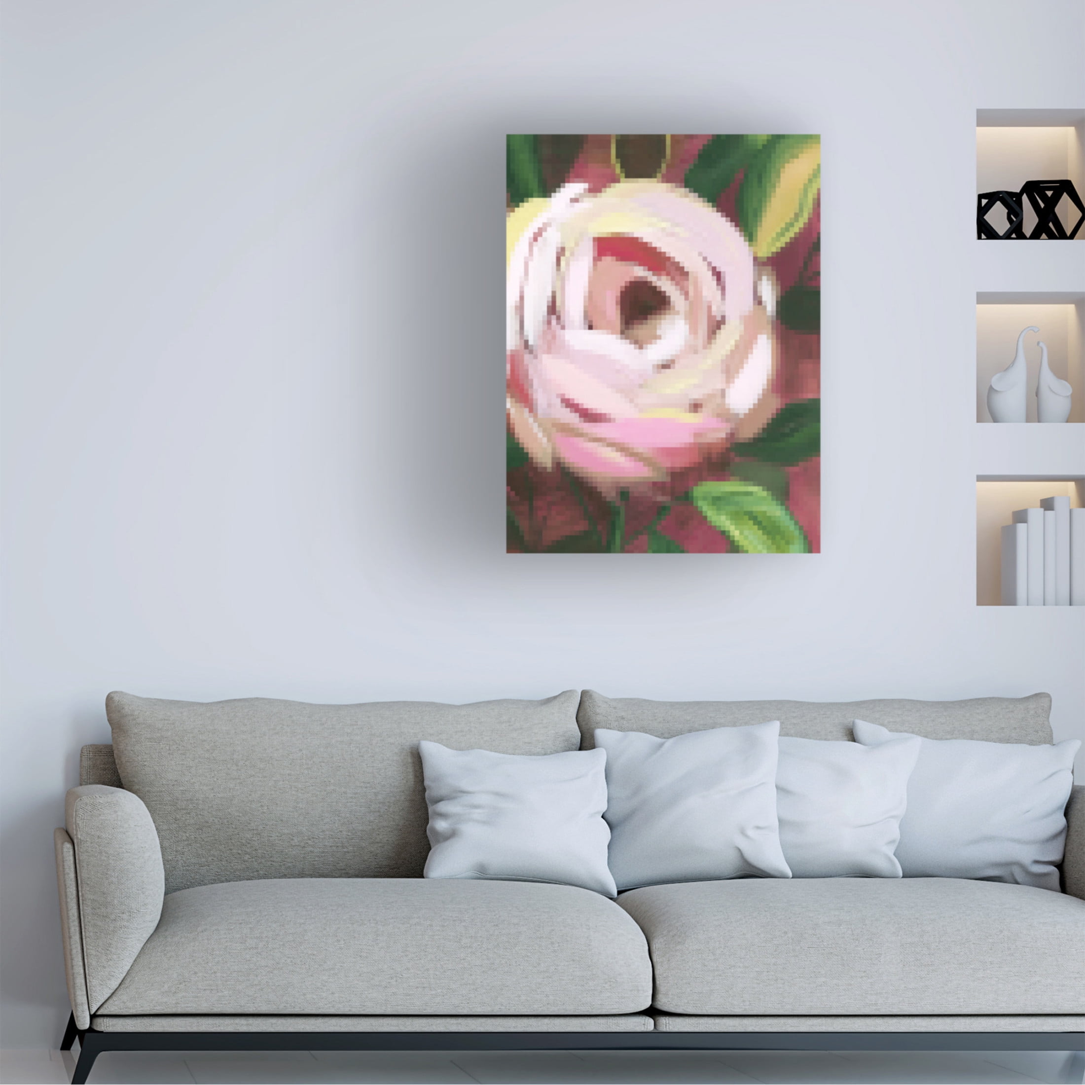 Trademark Fine Art June Erica Vess  Pixel Rose II Canvas Wall Art