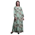 thumbnail image 1 of Bimba Moss Georgette Floral & Bird Printed WomenÃ¢â‚¬â„¢s Long Sleeve MaxiÃ‚Â&nbsp;DressÃ‚Â&nbsp;Elastic Waist Gown-XSmall, 1 of 5