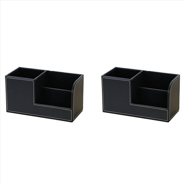 2X Organizador de Escritorio de , Soporte para Suministros de Oficina, Caja de Almacenamiento de Papelería para Tarjetas de Visita, Bolígrafos, Lápices y Control Remoto A