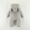 thumbnail image 4 of Newborn Baby Bear Onesie Outfit Suit Girls Boys Fleece Jumpsuit Romper Hooded Winter Snowsuit Clothes Gray 3-6 Months, 4 of 4