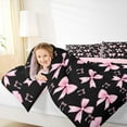 thumbnail image 4 of Feelyou Princess Bow-tie Kids Twin Comforter Sets, Black Pink Cartoon Bedding Set, 2-Piece, 4 of 8