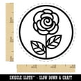 thumbnail image 2 of Rose Flower in Circle Self-Inking Rubber Stamp Ink Stamper - Brown Ink - Small 3/4 Inch, 2 of 7