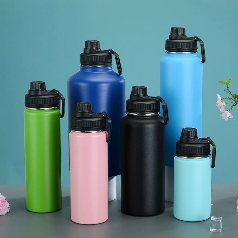 32 oz Insulated Water Bottle, Stainless Steel Sports Water Cup Flask, Wide  Mouth Travel Thermos, Double Walled Leak Proof Gym & Sport Bottles
