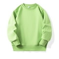 thumbnail image 2 of idosla Toddler Baby Boys Girls Pullover Sweatshirt Solid Color Crewneck Long Sleeve Basic Tops Casual Clothes (Light Green, 8-9 Years), 2 of 3