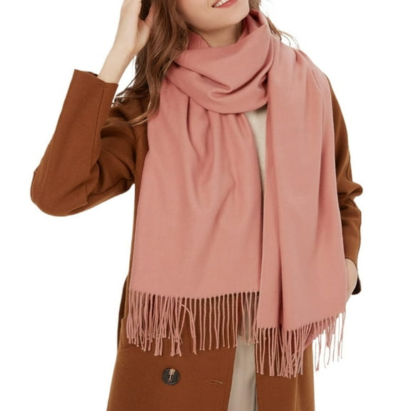 Yuanlong Winter Scarves Oversized Solid Color Thick Shawls Wraps With Tassel Autumn Casual Capes Ladies Warm Soft Scarfs