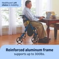thumbnail image 2 of Andador plegable Medline Premium Empower con asiento de espuma viscoelástica, color negro y azul, capacidad de peso de 136 kg, ruedas de 20 cm, portavasos, ideal para personas con movilidad reducida y, 2 of 5
