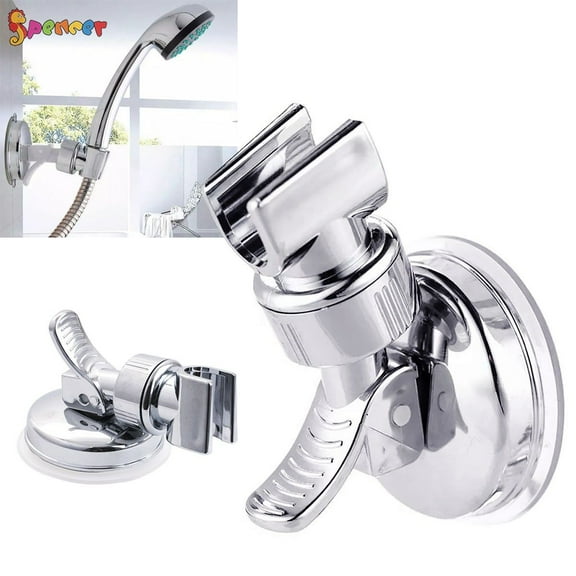 Spencer 1 Pack Shower Head Handset Holder Suction Cup Chrome Bathroom Wall Mount Adjustable Suction Bracket