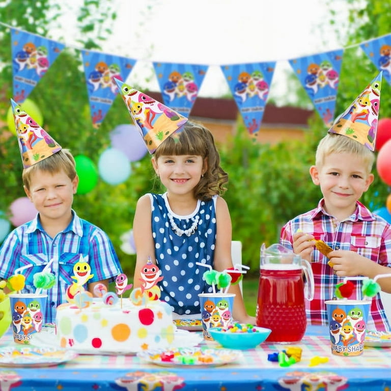 85 Pcs Little Shark Party Supplies for Shark Birthday Decorations for Kids