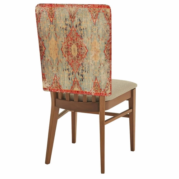 Turkish Boho Chair Back Covers Set of 8, Wallpaper Murals Stretch Dining Chair Back Slipcovers Removable Seat Cover for Kitchen Restaurant Hotel Cafe
