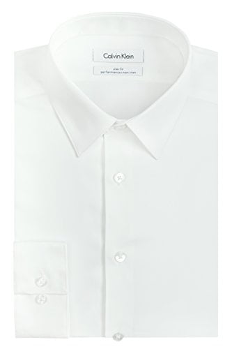 calvin klein men's dress shirt slim fit non iron herringbone