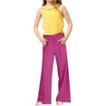 thumbnail image 2 of LIIPEE Girl Boy Casual Pants Solid Color Elastic Waist Drawstring Straight Wide Leg Trousers With Pockets Kids Stylish Picnic Pants,Hot Pink,10-11 Years, 2 of 9
