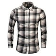 thumbnail image 2 of UVEASISHA Men's Plaid Dress Shirts Mens Casual Shacket Plaid Long Sleeve Button Down Shirt jackets Big and Tall Regular Fit Lightweight Jacket Gray L, 2 of 9