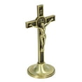 thumbnail image 3 of Crucifix Wall Cross, Catholic Cross Standing Zinc Alloy Metal Removable Base Hand Made  For Table Copper Color,Silver, 3 of 8