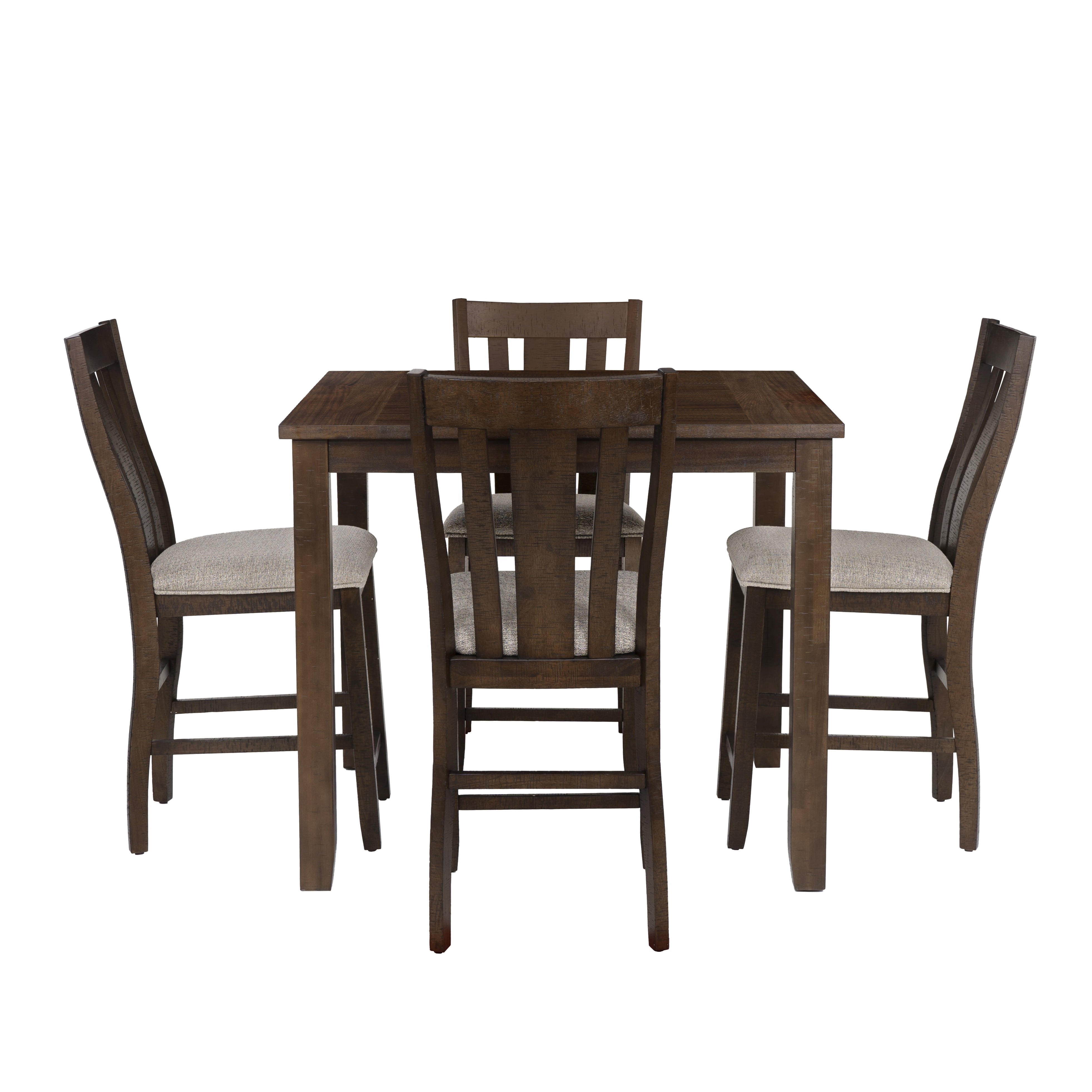 Powell Lenny 5-Piece Counter Height Dining Set, Brown/Beige