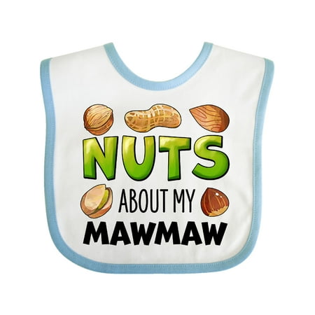 

Inktastic Nuts About My Mawmaw Peanut Almond Pistachio Gift Baby Boy or Baby Girl Bib