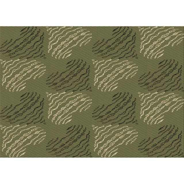 Ahgly Company Tapis Rectangulaire Lavable en Machine Intérieur Transitionnel Vert Armée, 5 Pieds x 8 Pieds