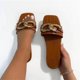 thumbnail image 1 of Sandalias Mujer Casual Peep Toe Zapatos de tacones planos Cadena de botones de metal Zapatillas de verano Wmkox8yii  ytu4620, 1 of 3