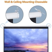 ZENSTYLE 100 Diagonal Projection Screen Portable Projector Movies Screens for Home Theater White