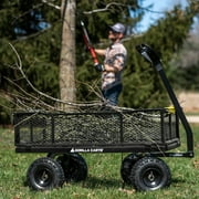 Gorilla Carts Towable Steel Utility Cart - 900 lb Capacity - Black