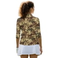 thumbnail image 3 of HUIACONG Comfortable Women's Golf Shirt with Duck Camo Print, 3/4 Sleeve Pullover Made of Polyester Spandex Fabric for Sports and Outdoor Trips, 3 of 10