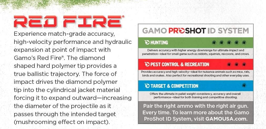 Gamo Red Fire .22 Cal. 125 Count Pointed Pellet Ammunition