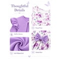 thumbnail image 6 of Aideaone Toddler Girls Dress Sleeveless Floral with Ruffle Cardigan 2 Piece Outfit Set 2-6T, 6 of 7